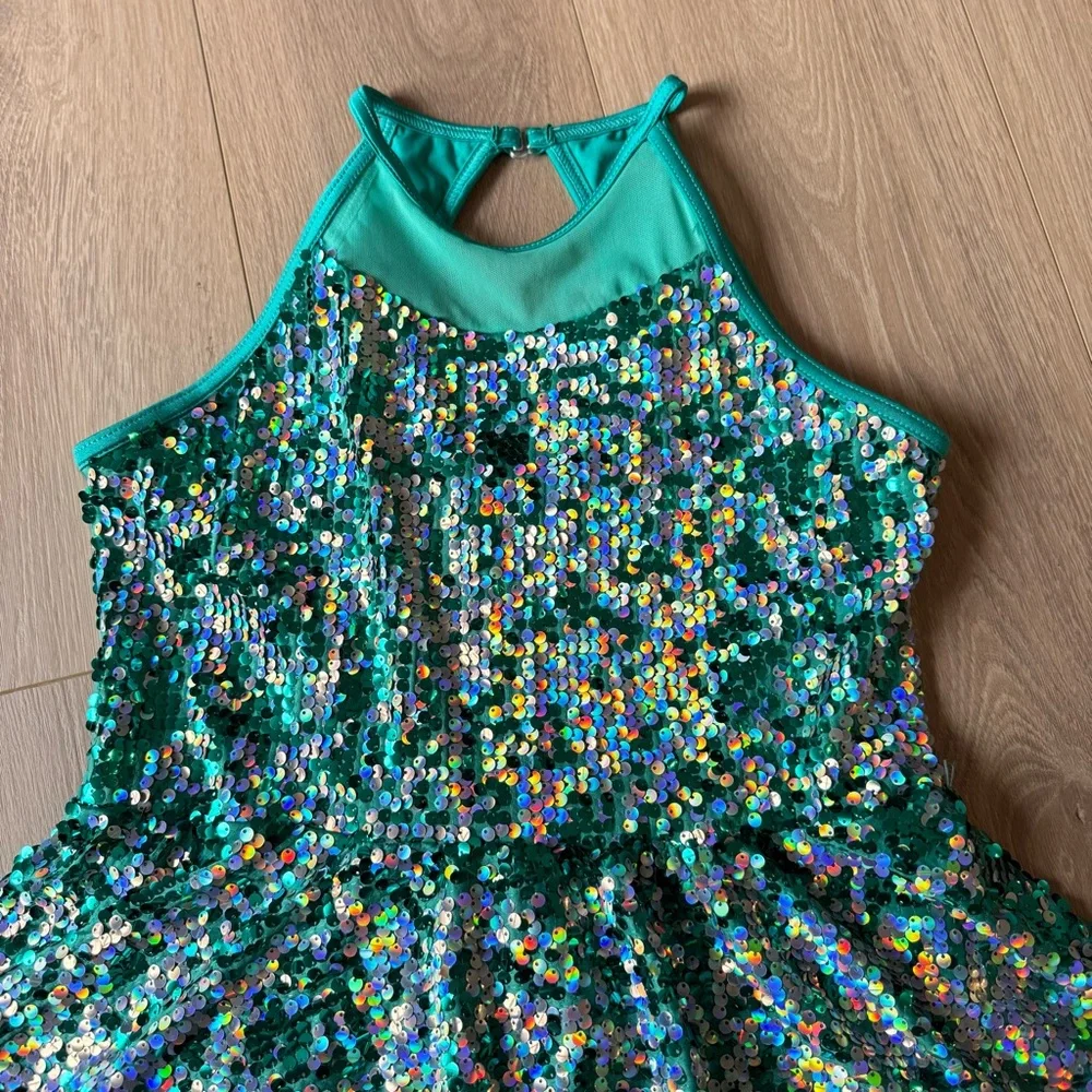 C27 Weissman Sparkling Sequin Green Dancing Ballerina‎  Dress